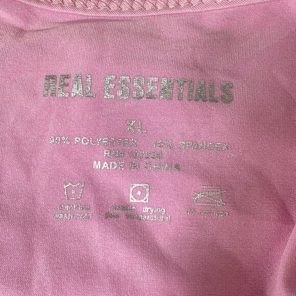 Real Essentials Women’s Pink Tank Top Size XL Stretch Polyester Spandex Activewe - Picture 5 of 5